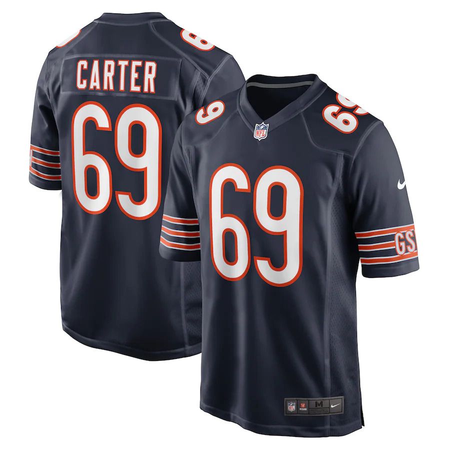 Men Chicago Bears #69 Ja Tyre Carter Nike Navy Game Player NFL Jersey->chicago bears->NFL Jersey